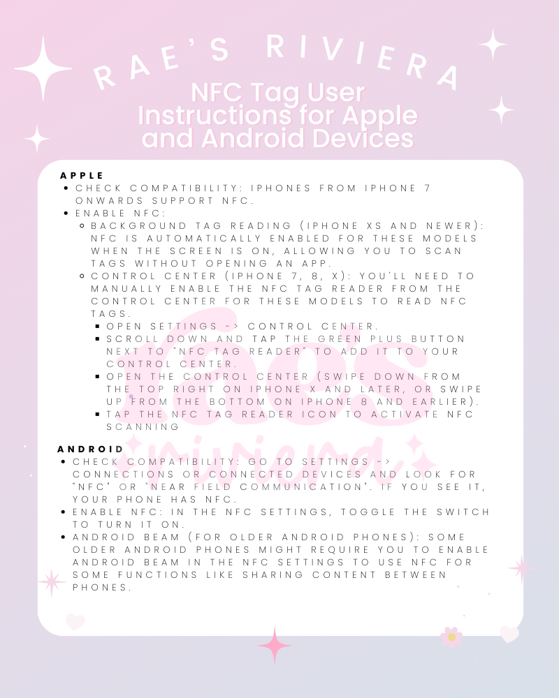 Business NFC Instructions Digital Files