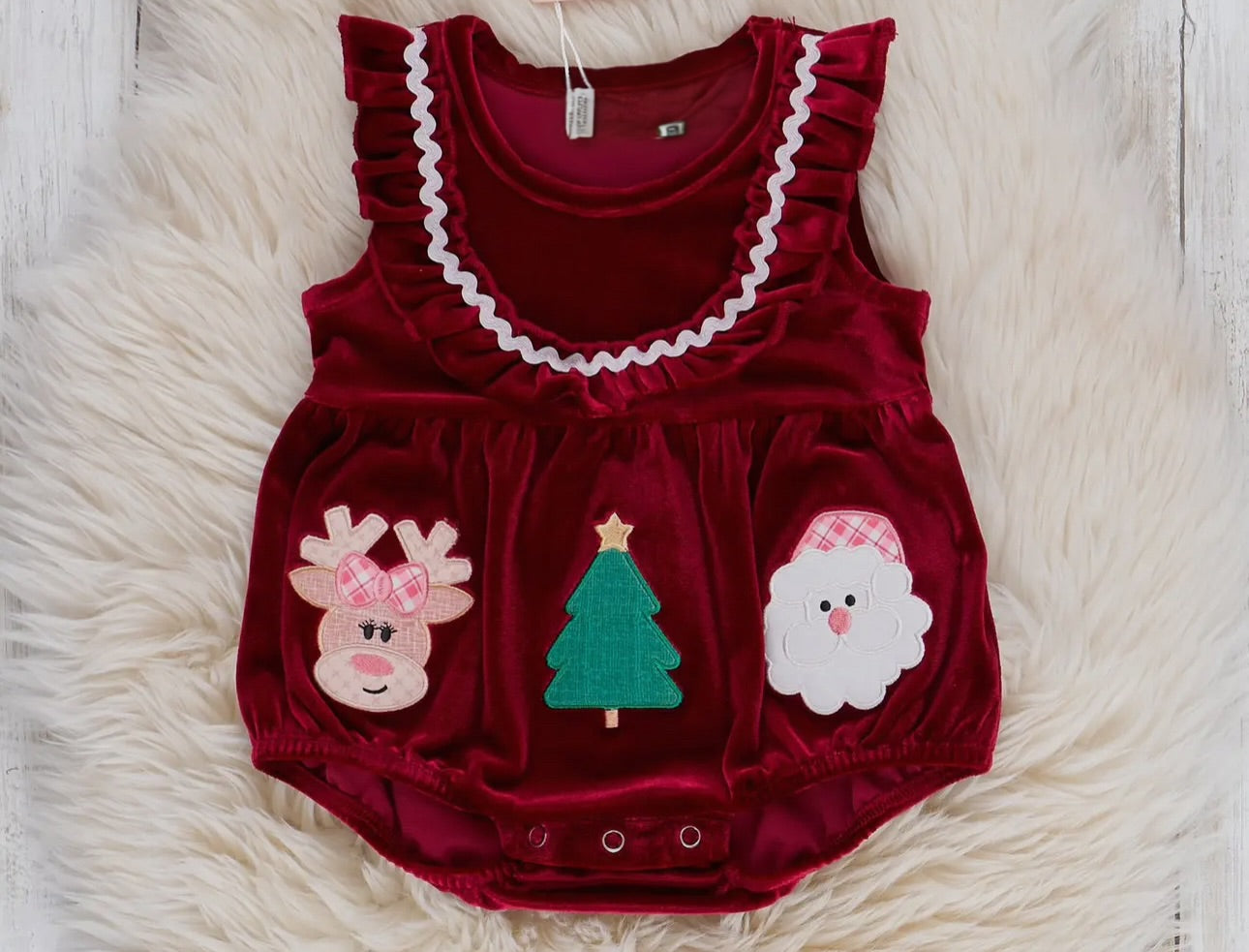 Classic Christmas Velvet Romper/Dress