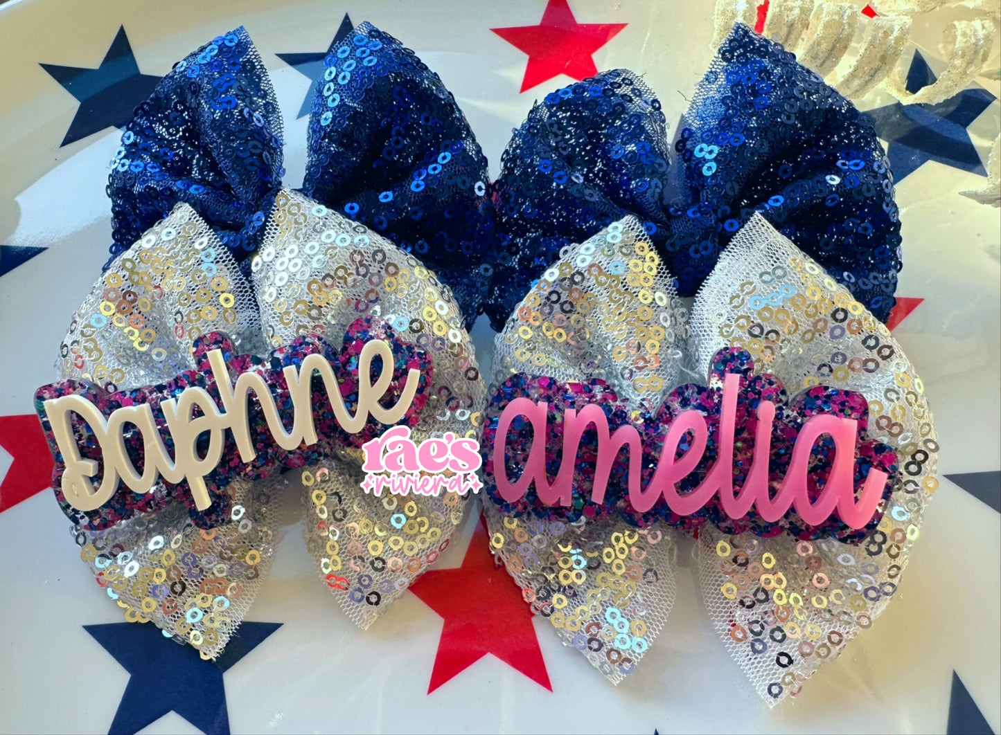 Red, White + PINK Confetti Hair Clip Collection