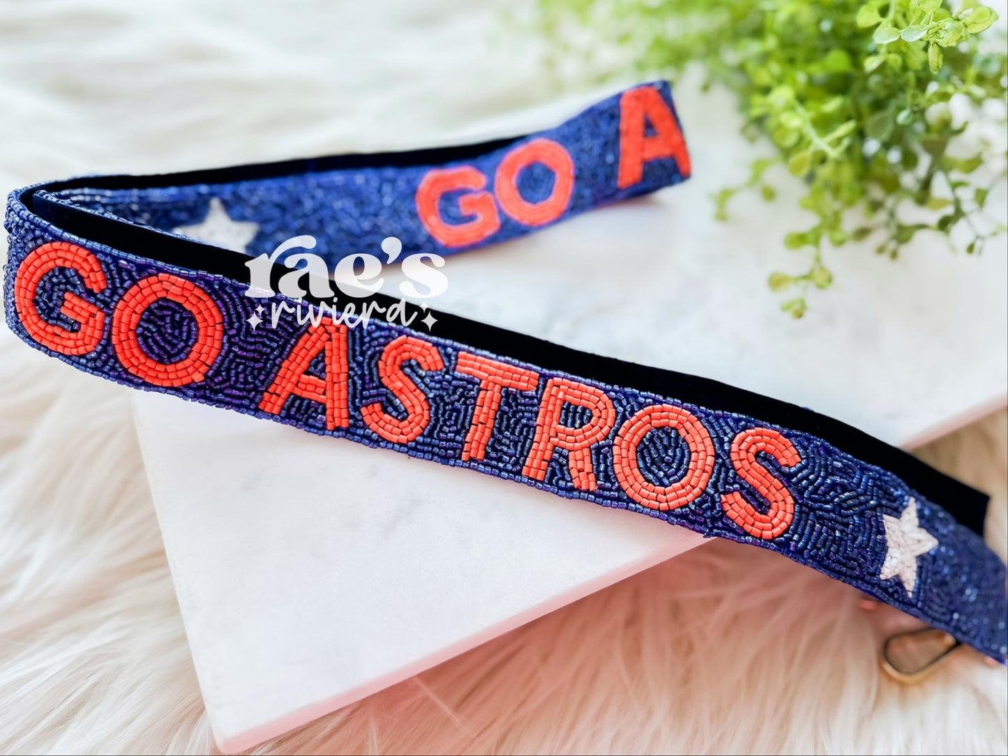 Astros Navy Beaded Purse Strap