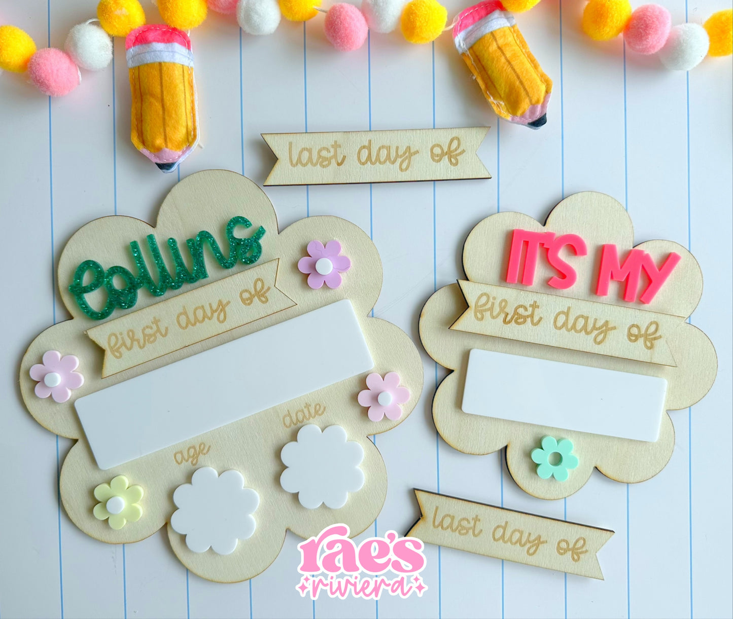 Flower First/Last Day Board