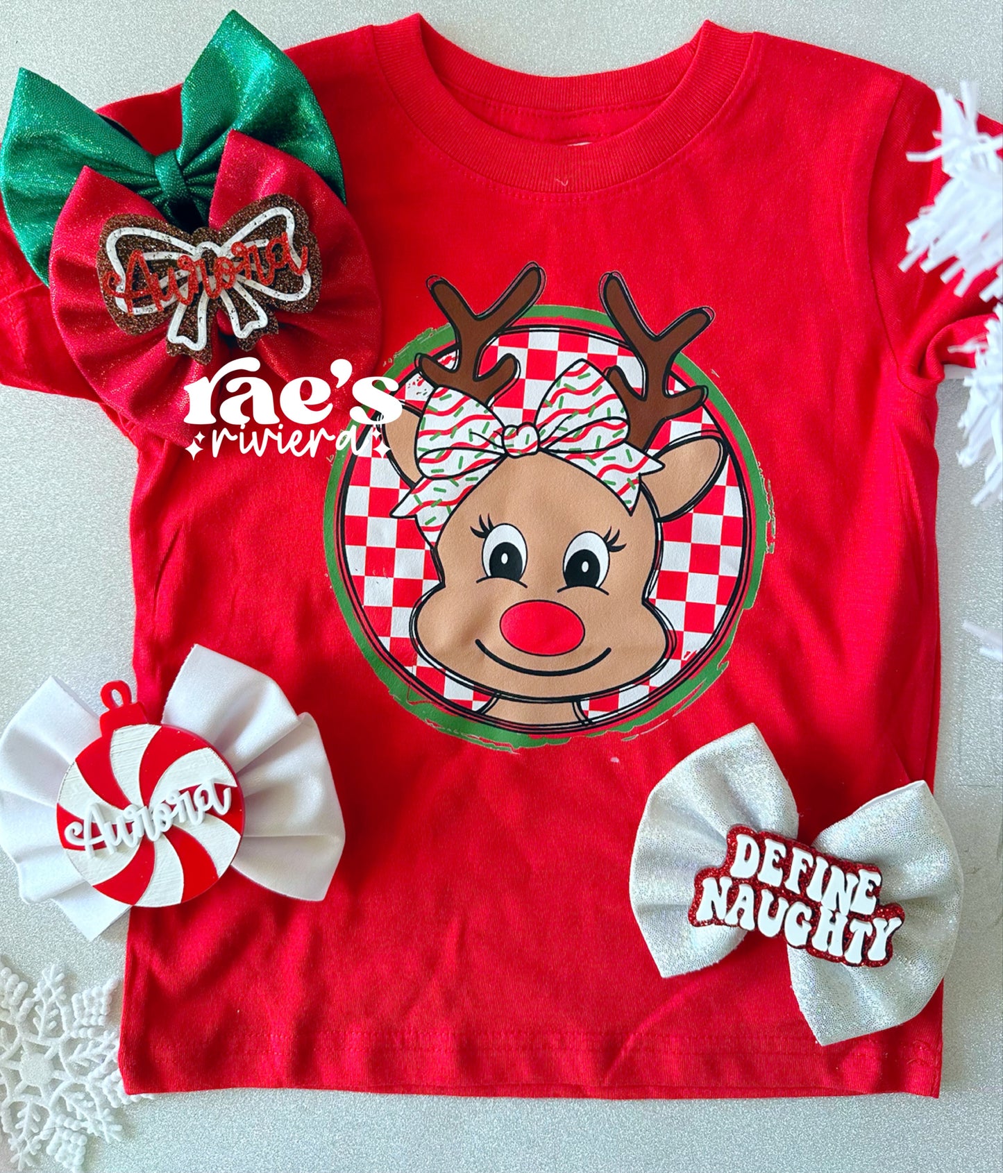 Checkered Reindeer TODDLER Tee