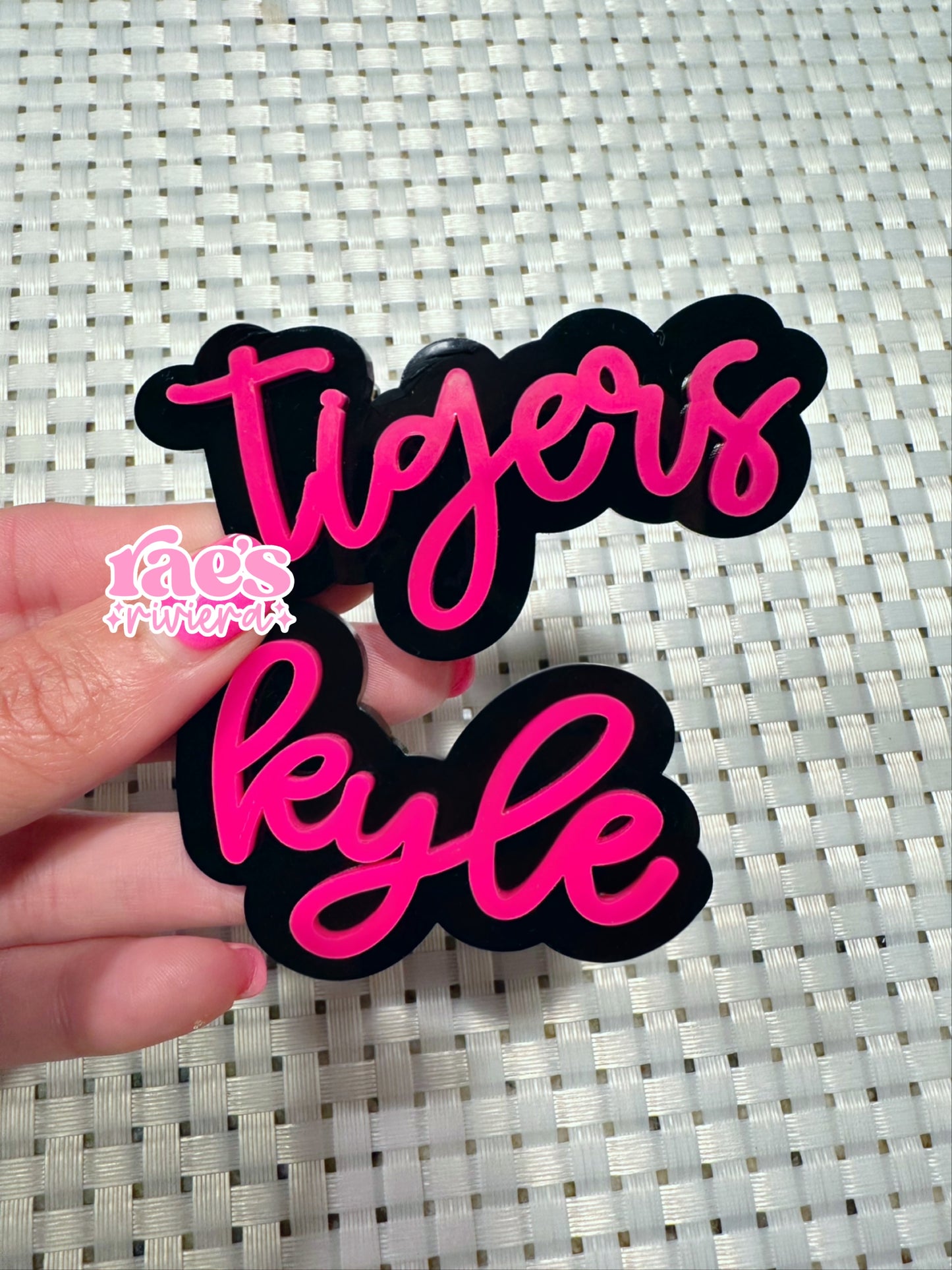 Black + Hot Pink Hair Clip