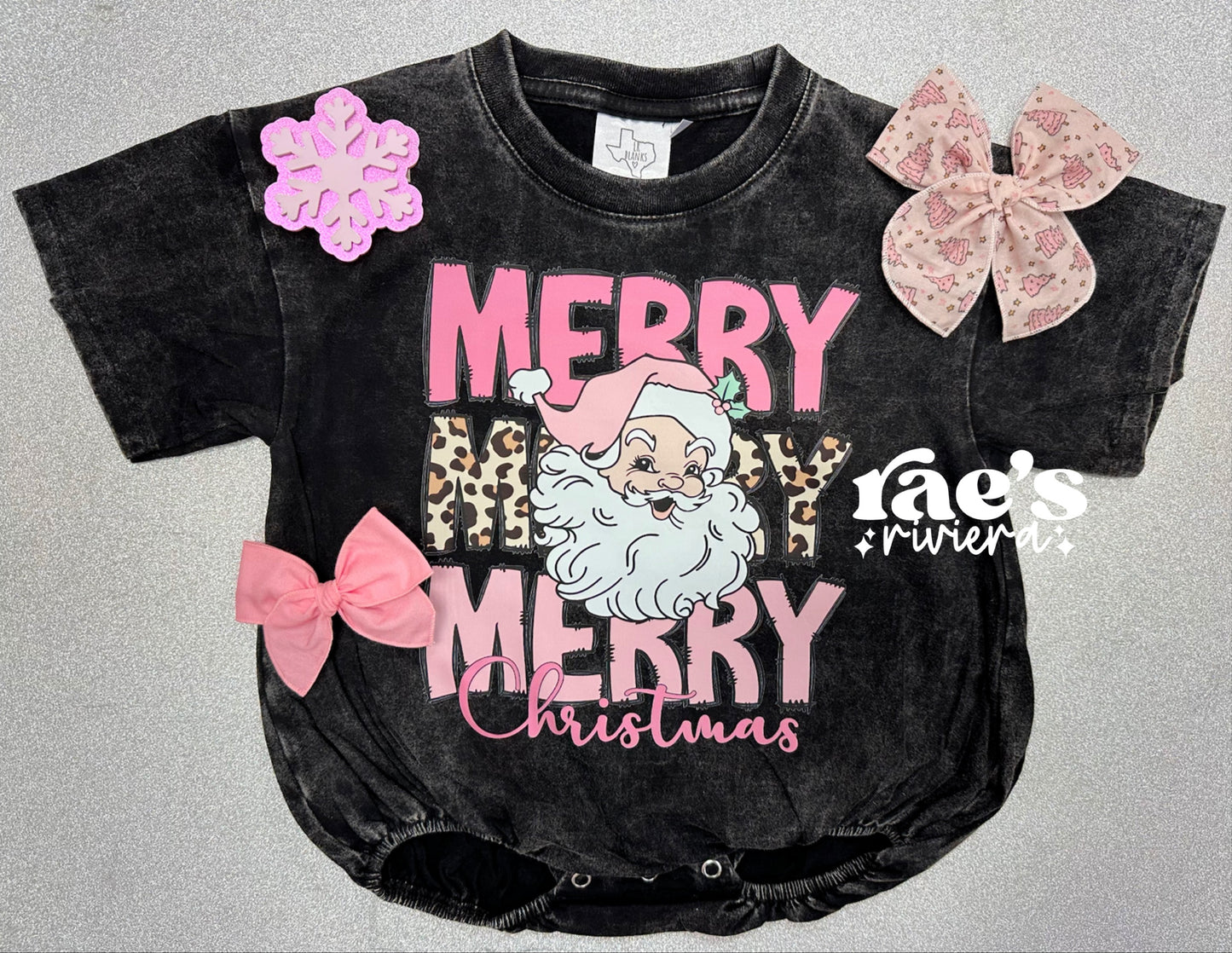 Pink Christmas Tree Serged Sailor Bows