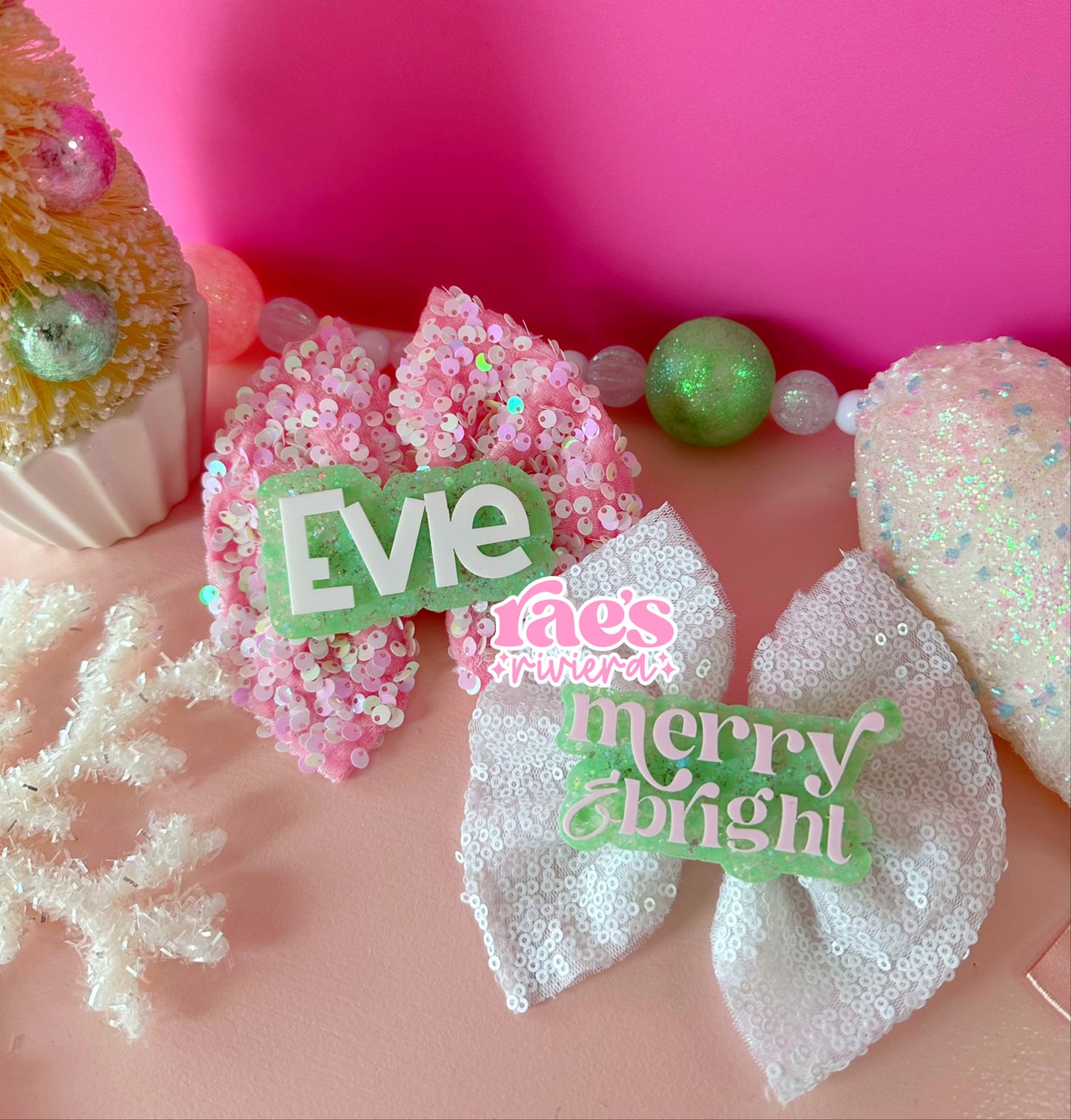 Sugarplum Glitter Name Clips WS