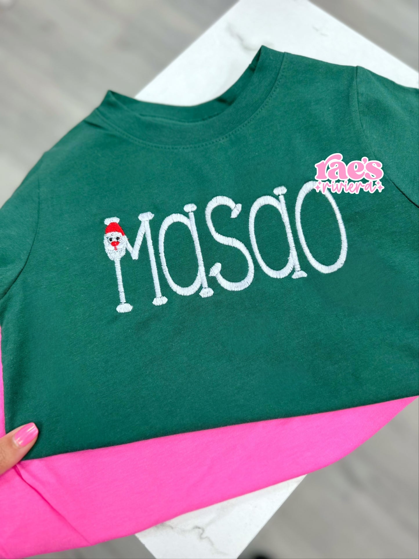 Santa Embroidered Name Tee