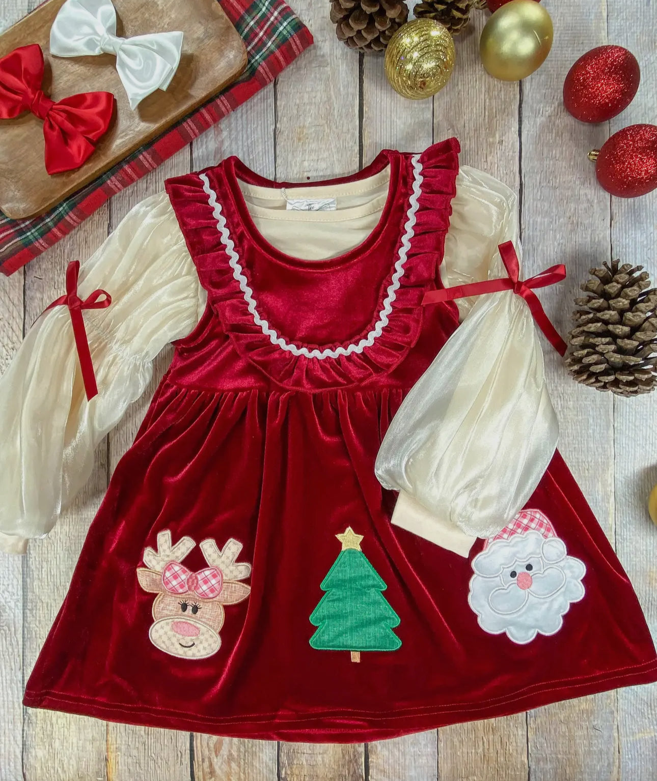 Classic Christmas Mocked Velvet Dress