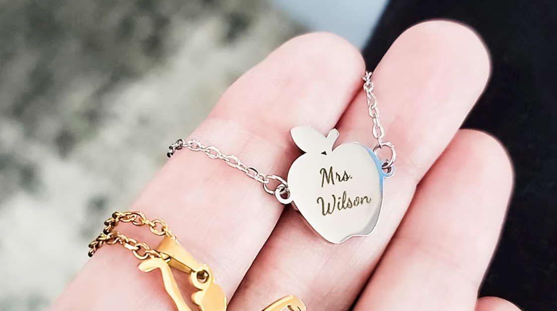 Teacher Apple Engraveable Jewelry