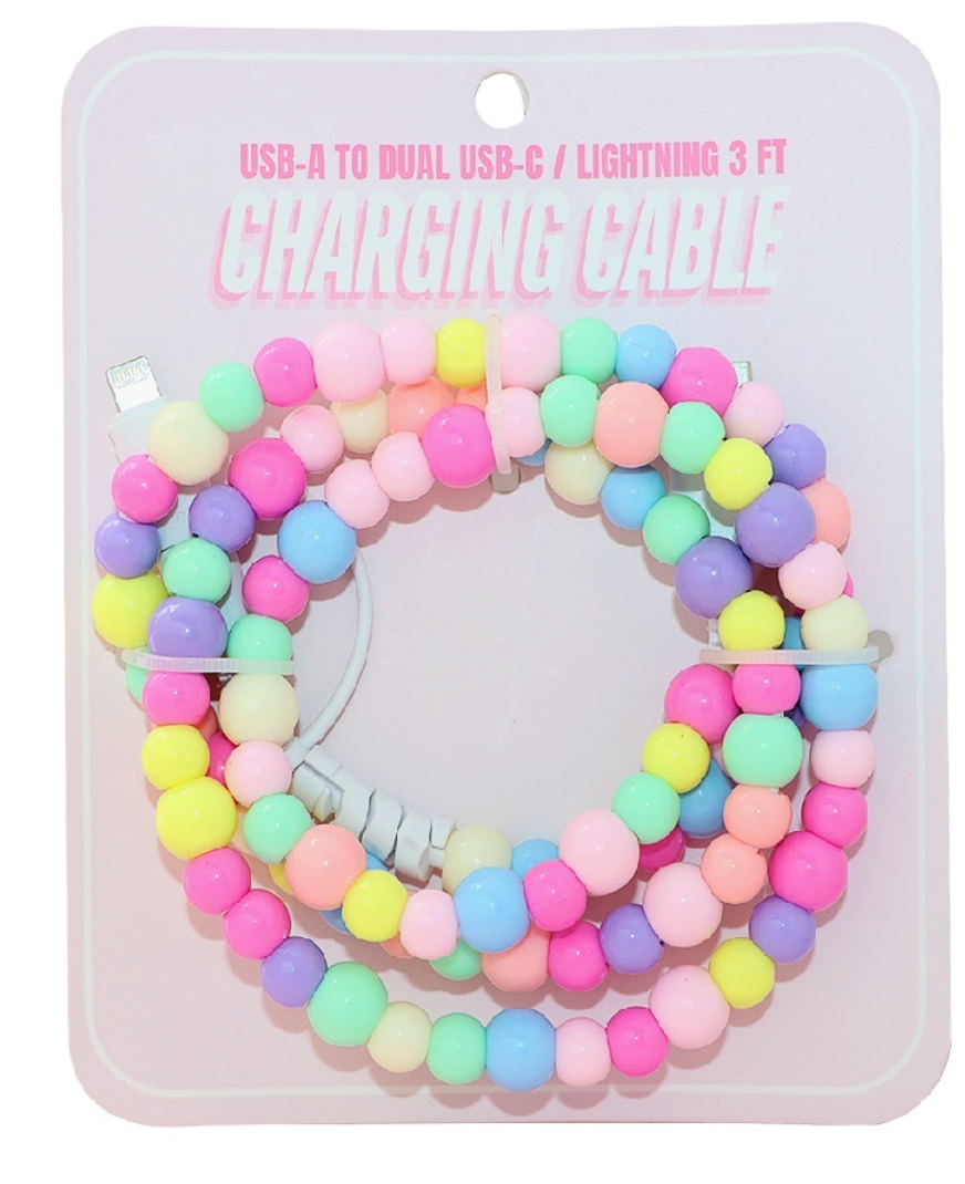 Beaded Rainbow Charging Cable