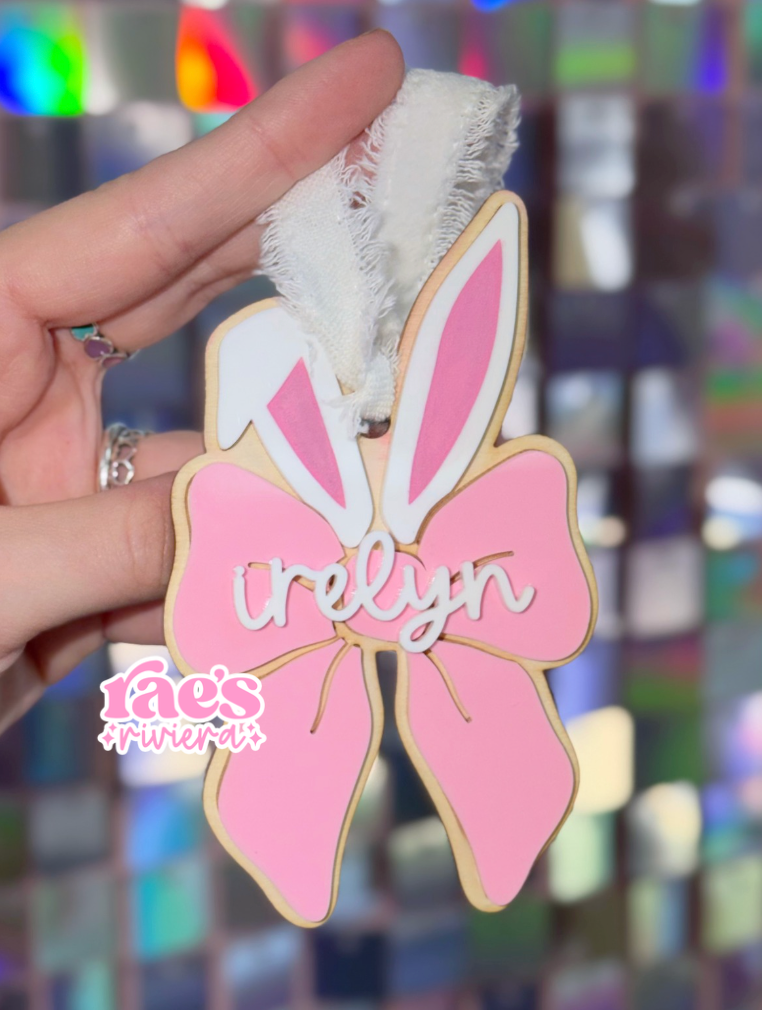 Bow Bunny Basket Tag