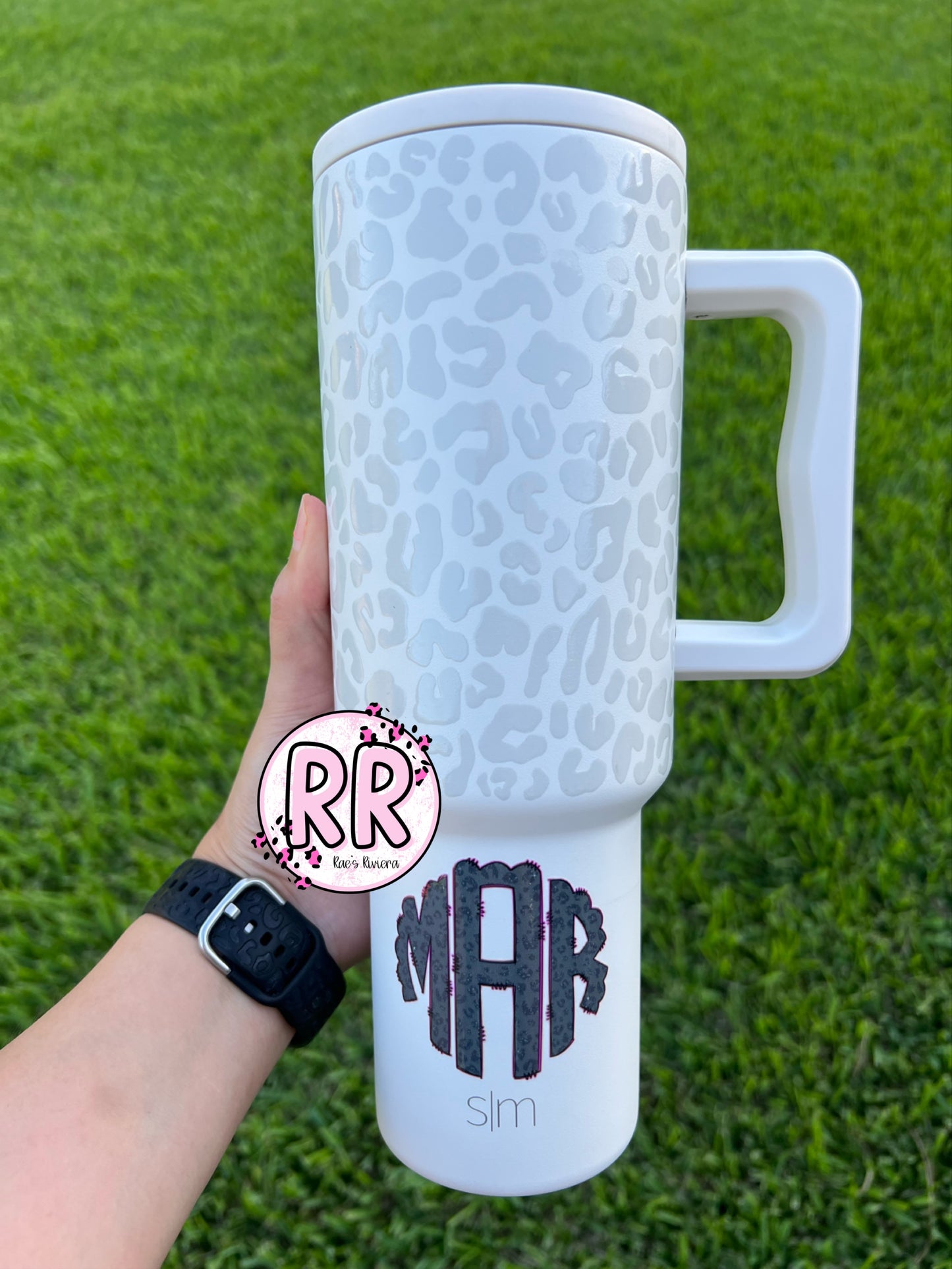 Black Leopard Monogram Sticker