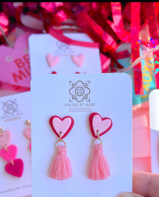 Clay Corazon Tassel Earrings