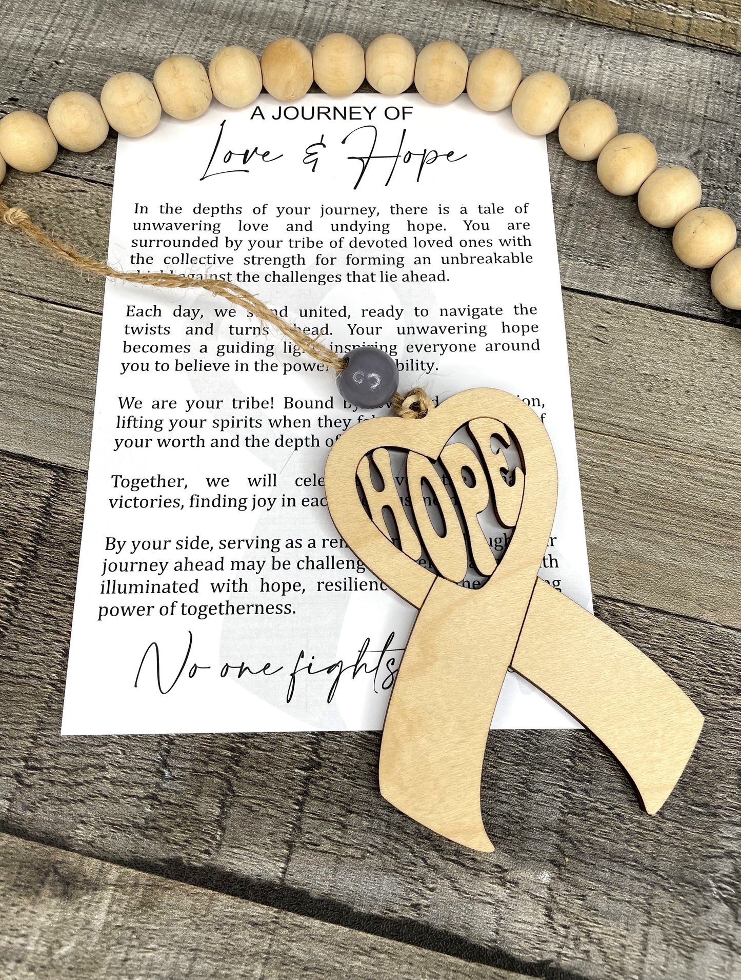A Journey of Love and Hope Cancer Awareness Ornament/Car Charm