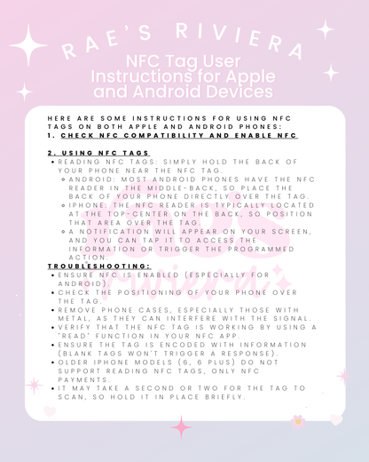 Business NFC Instructions Digital Files