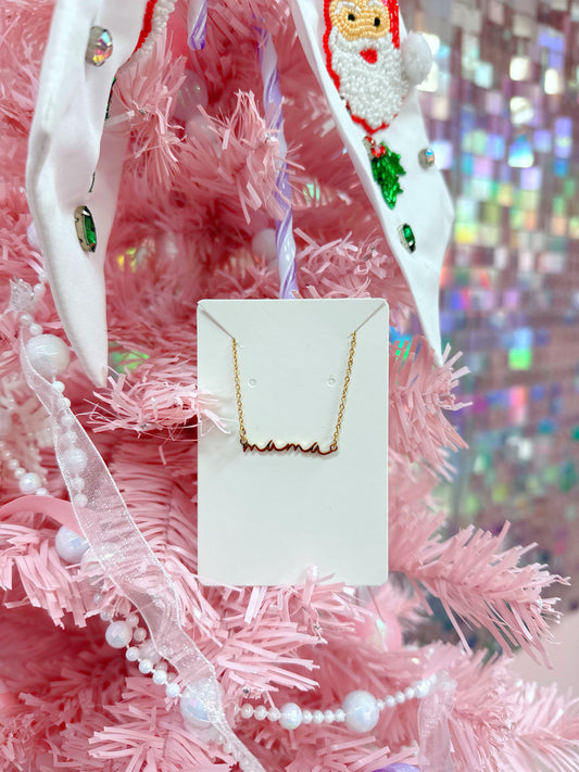 Mama Script Necklace