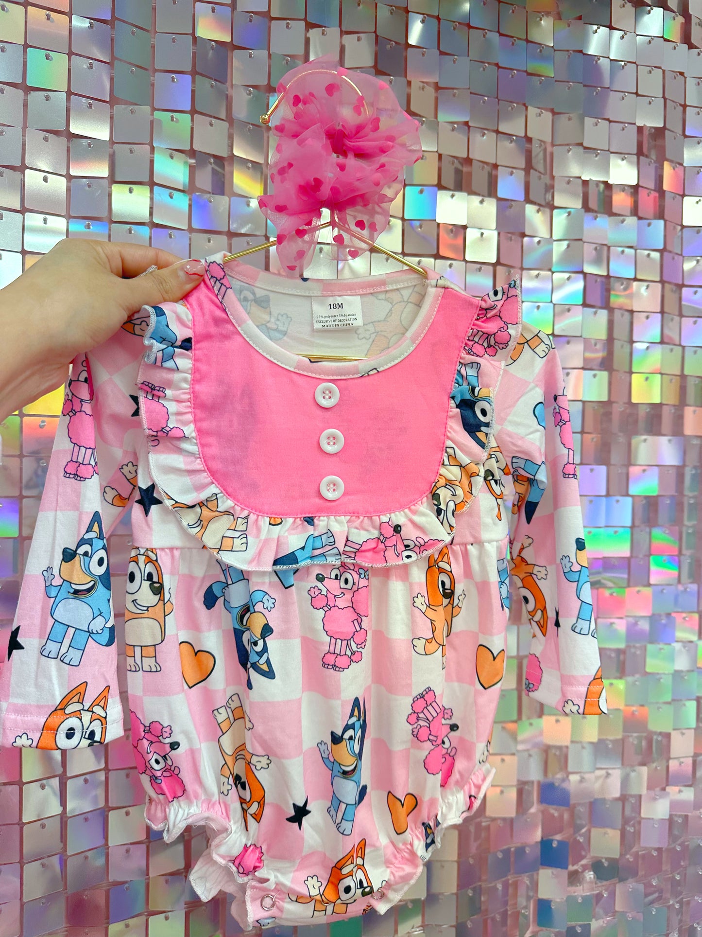 Bluey Valentines Romper