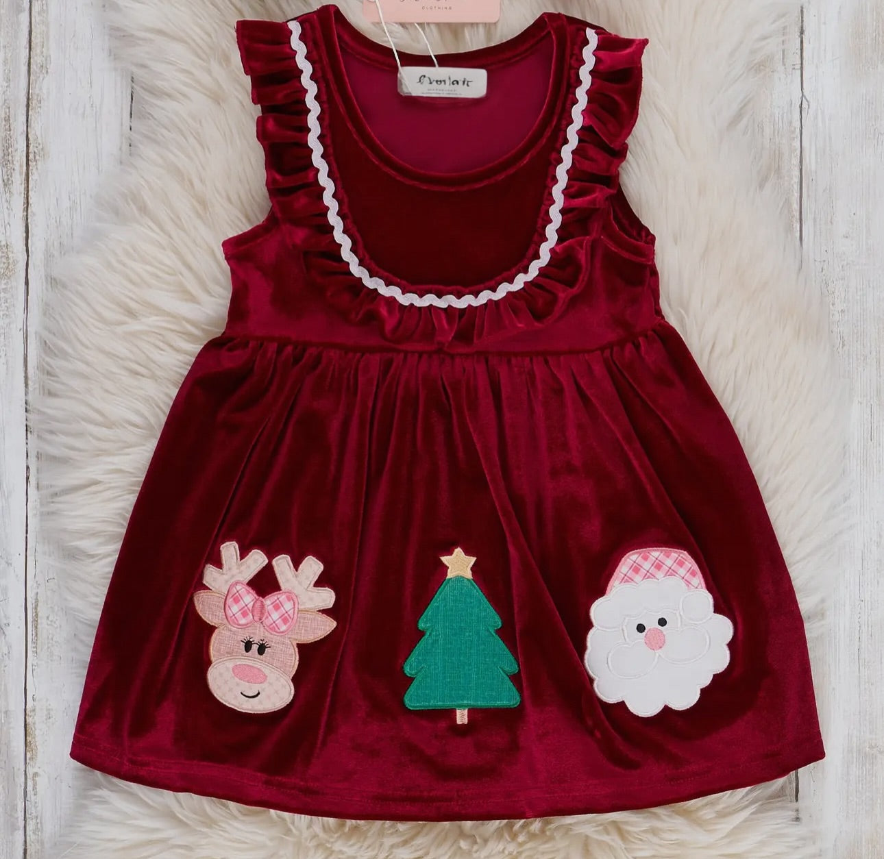 Classic Christmas Velvet Romper/Dress