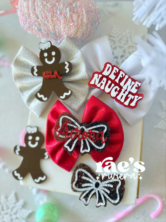 Gingerbread Christmas Hair Clips