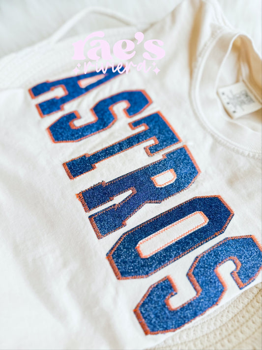 Astros Glitter Embroidered CC Tee *RR Exclusive*