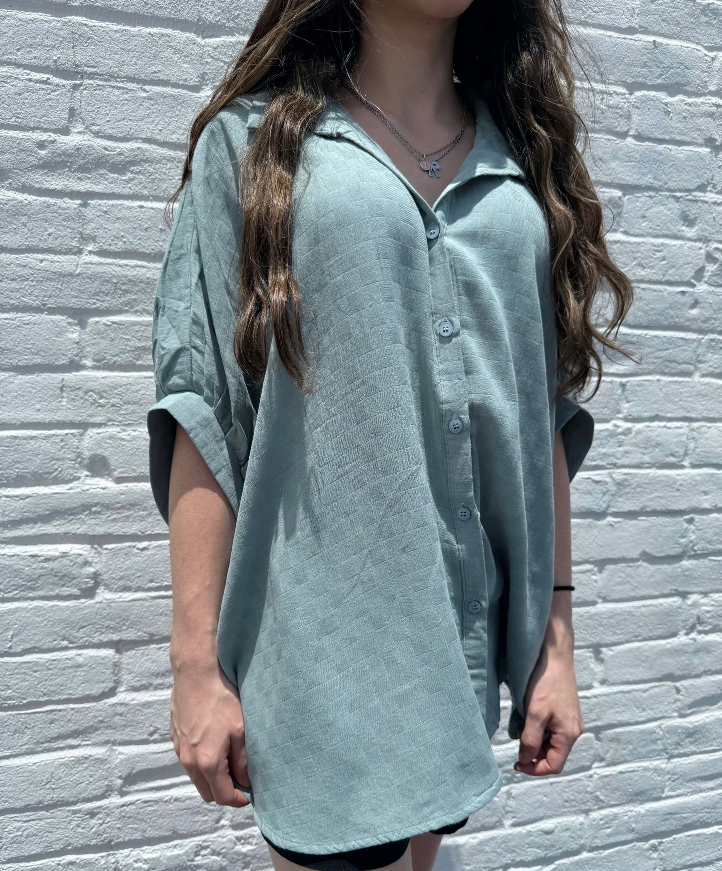 Laurel Checkered Oversized Blouse