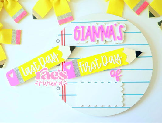 Pencil Princess First/Last Day Interchangeable Sign