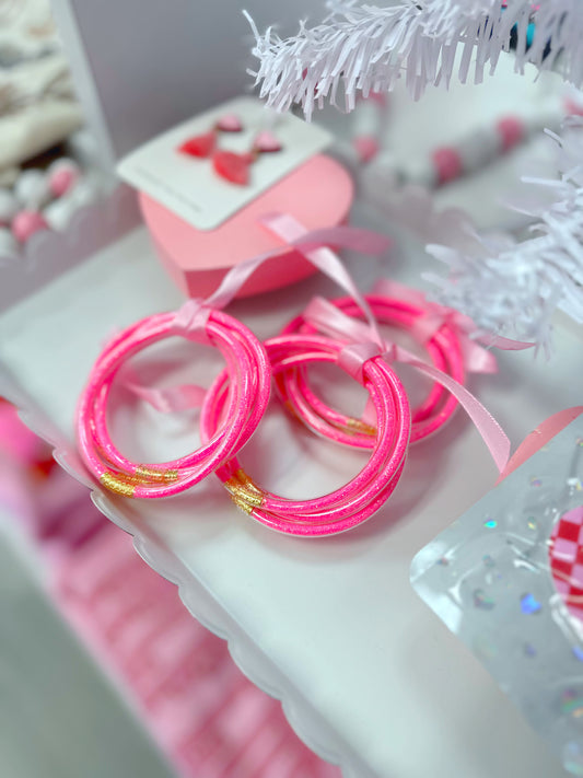 RR Neon Pink Jelly Bangles