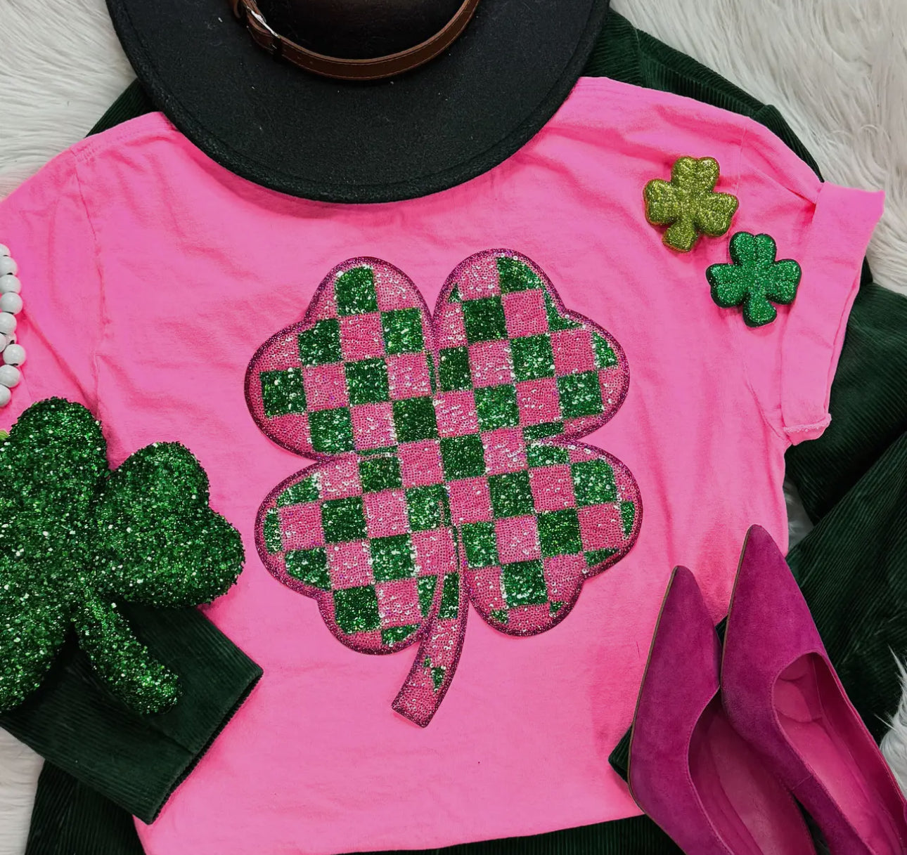 Shamrock Sequin Patch TEE