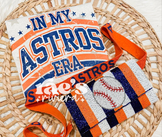 Beaded Astros Game Day Clutch/Purse
