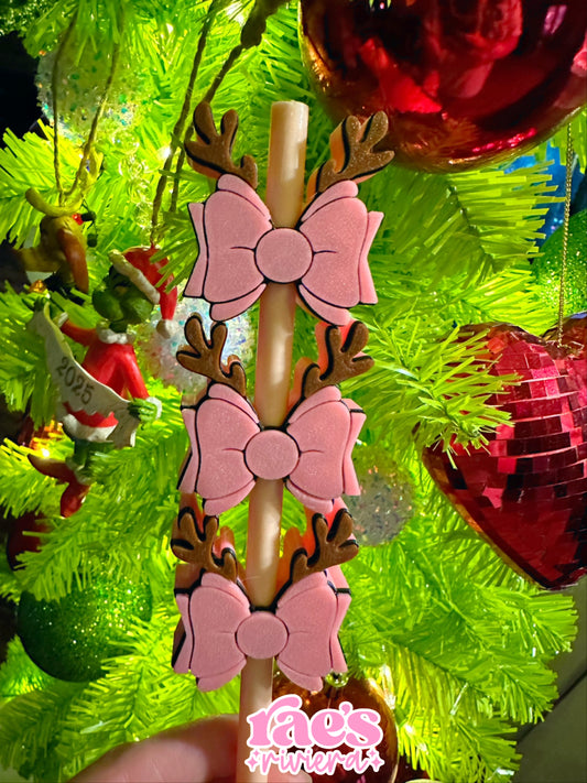 Ruby Reindeer Straw Topper