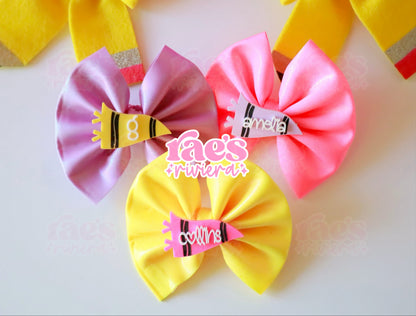 Crayon Name Pennant Hair Clip Collection