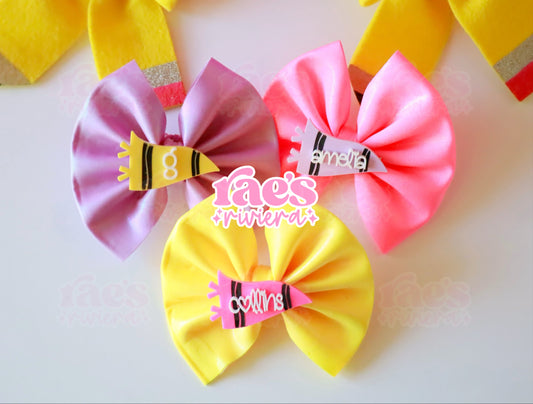 Crayon Name Pennant Hair Clip Collection