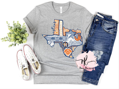 Astros Texas Collage Tee