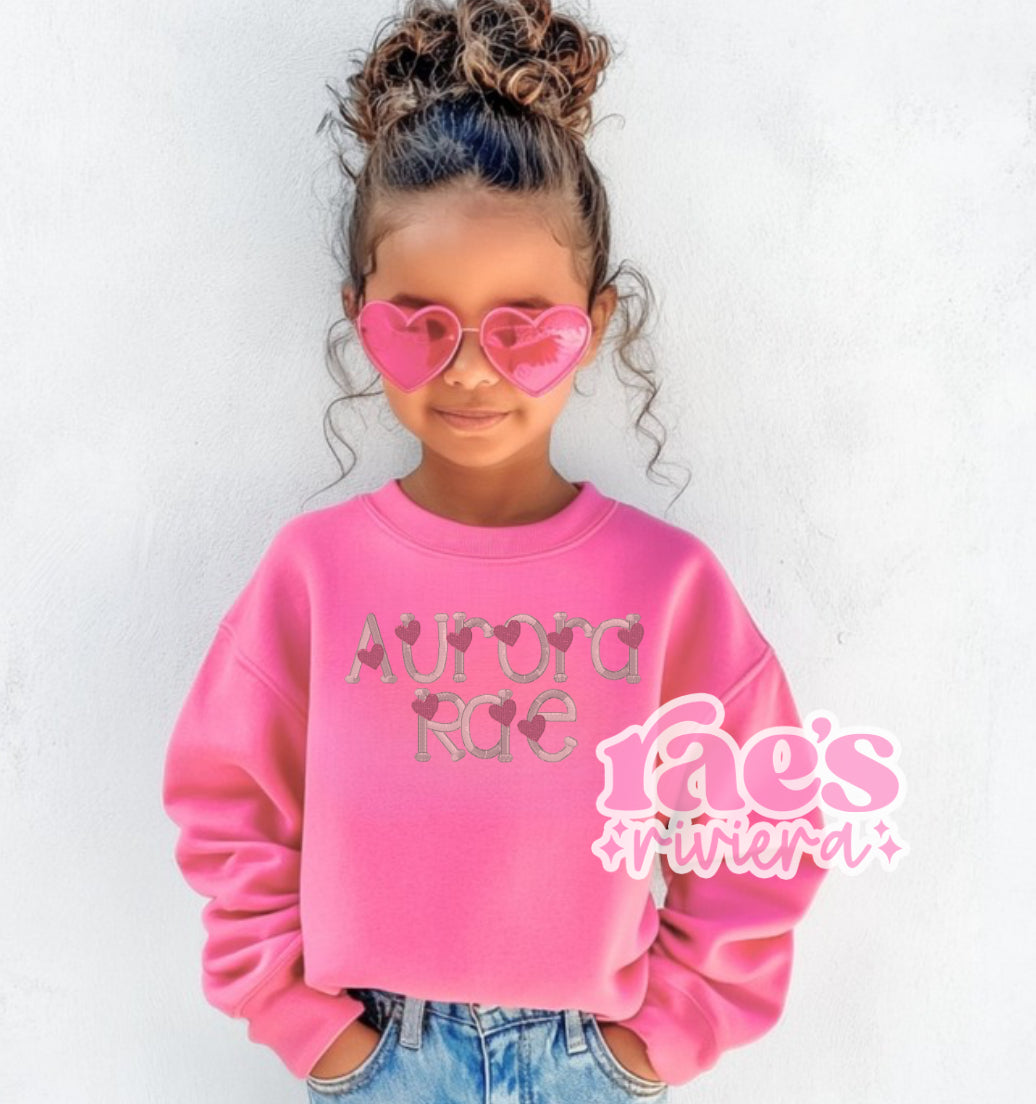 The Sweetheart Embroidered Tee/Crew