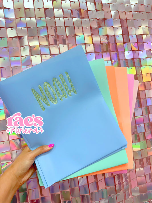 WS Embroidered Folders Pastels