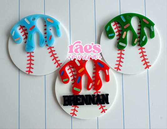 Respect The Drip Baseball Bag Tag/Keychain