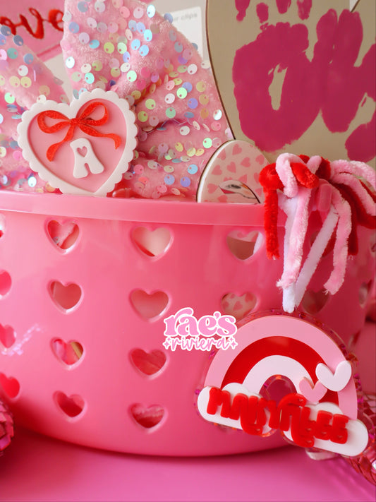 Valentines Rainbow Basket Tag