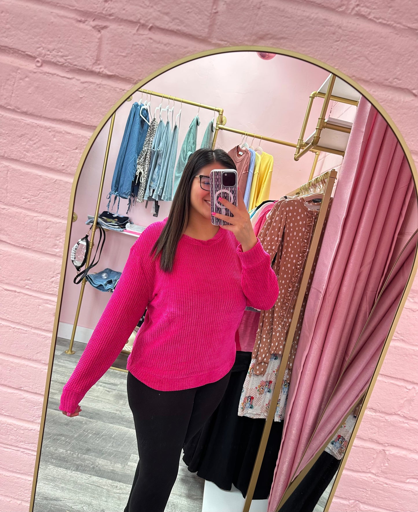 Pretty Please Waffle Knit Pullover