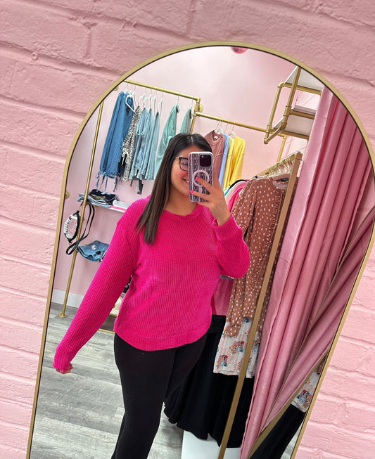 Pretty Please Waffle Knit Pullover