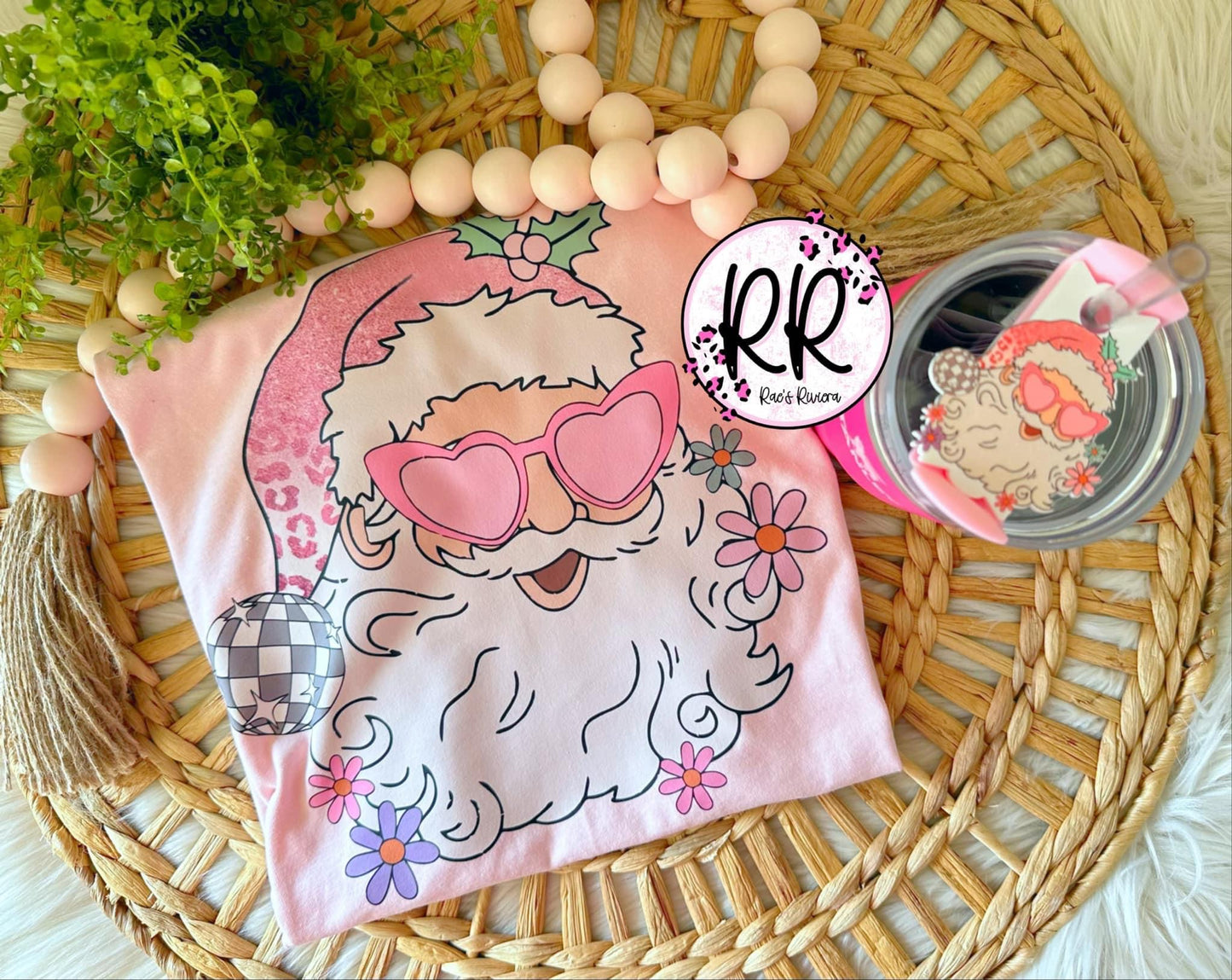 Pink Groovy Santa Tee