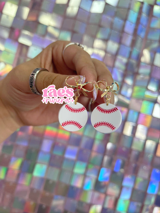 Baseball Bow Earrings