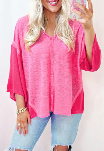 Weekend In Pink Colorblock Top