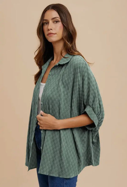 Laurel Checkered Oversized Blouse