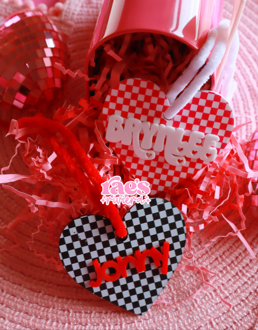 Racing Hearts Basket Tag