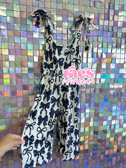 Midnight Bows Romper