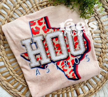 HOU Astros Leopard Tee