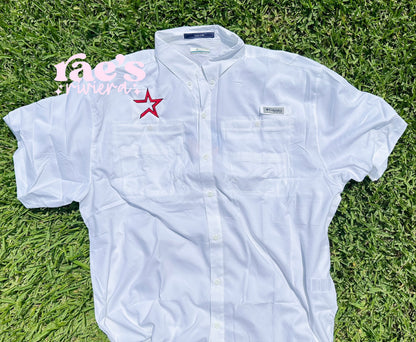 Astros Retro Men's Embroidered Columbia Tamiami™ II Shirt