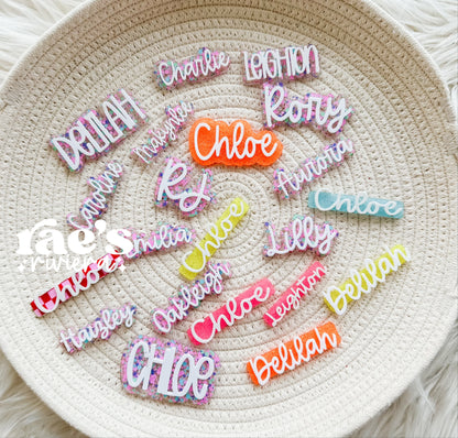 Acrylic Hair Name Clips