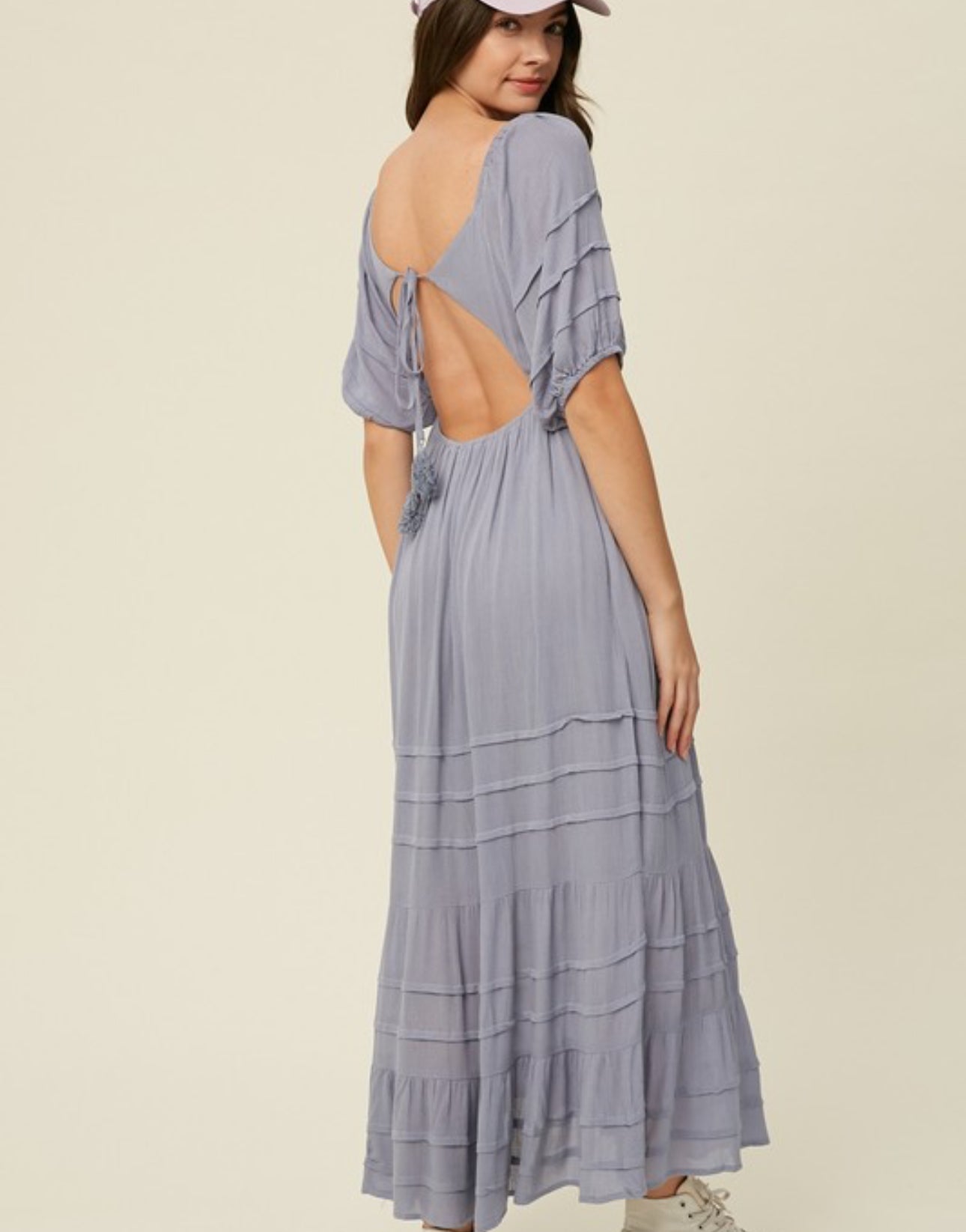 Blue Open Back Maxi