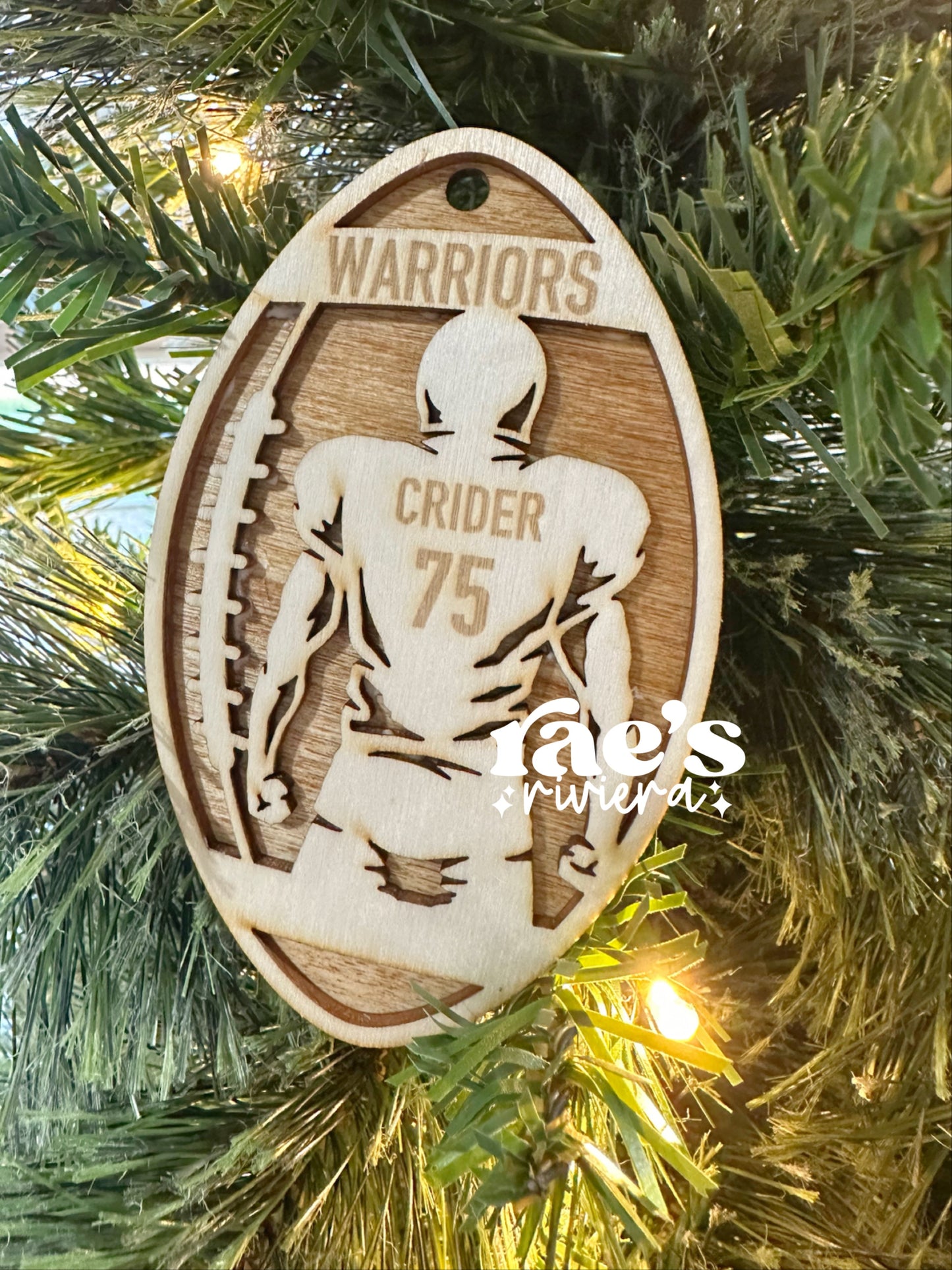 Engraved Wood Sports Ornaments