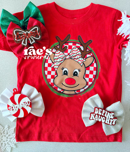 Checkered Reindeer TODDLER Tee